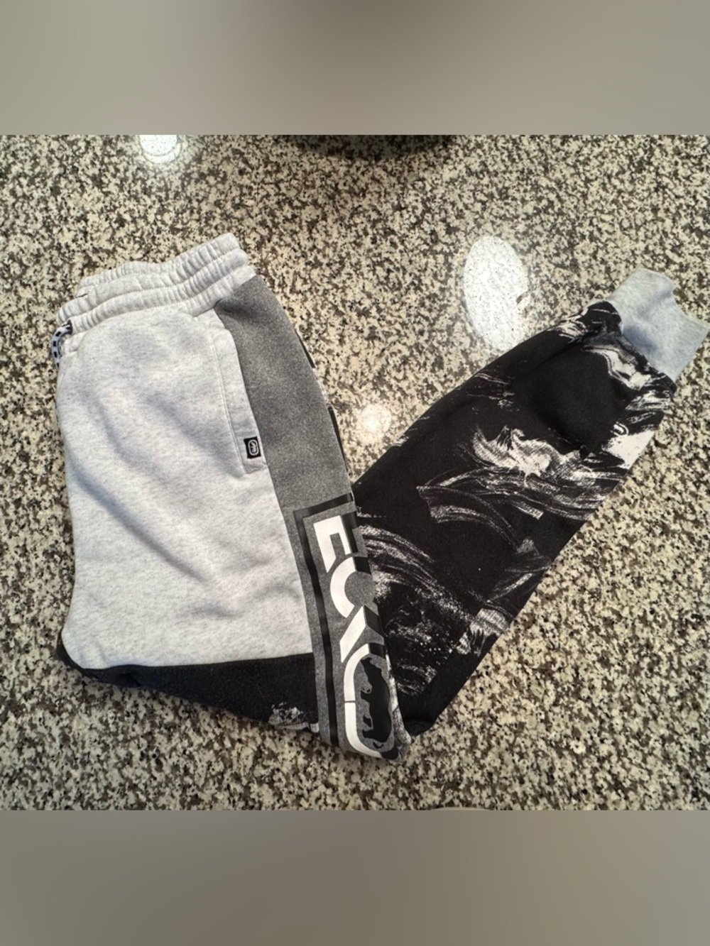 ECHO Element Two-Tone Gray & Black Graphic Joggers with Side Logo